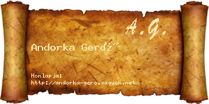 Andorka Gerő névjegykártya